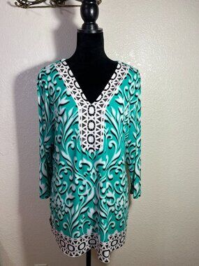JM Collection Women's Printed Tunic Top XL